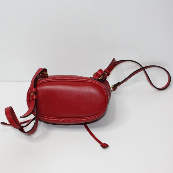 Gucci GG Marmont Red Leather Mini Backpack Bag Purse NWOT